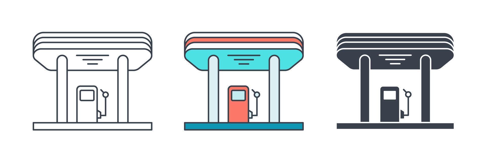 Gas Station building icon symbol illustration isolated on white background vector