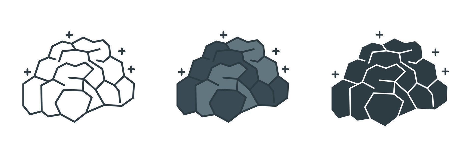 Coal icon symbol illustration isolated on white background vector