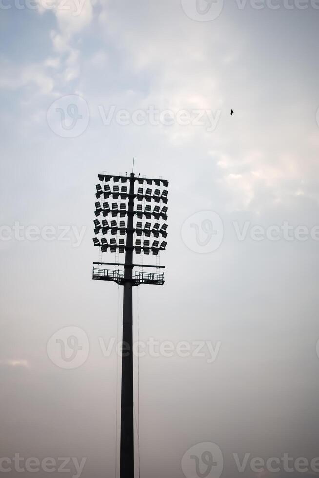 Cricket stadium flood lights poles at Delhi, India, Cricket Stadium Lights photo