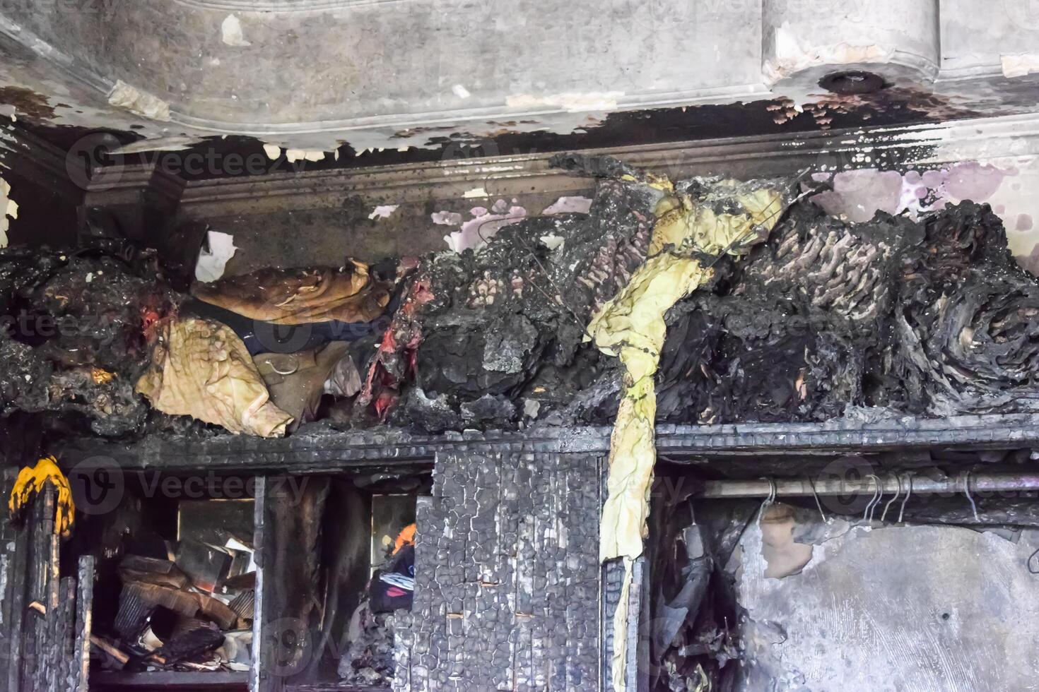 Fire breakout at childcare hospital at mid night when oxygen cylinder blasts in East Delhi, India, Fire at hospital where entire hospital destroyed photo