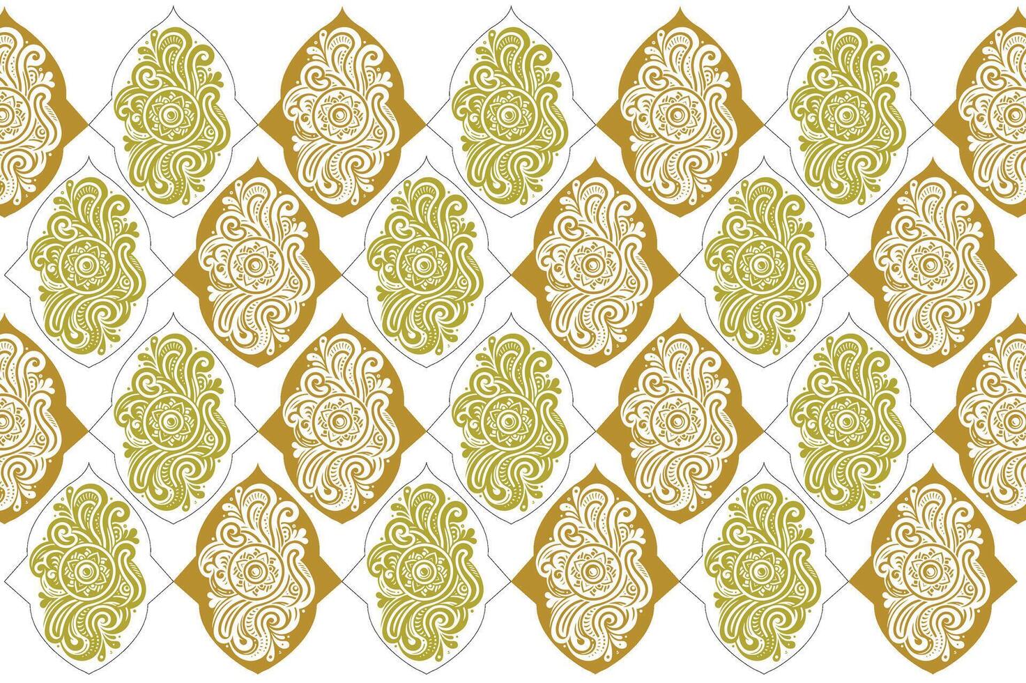 Elegant Floral Motif Ornamental Pattern with Geometric Shapes and Line Details for Stylish Fabrics and Decorative Crafts vector