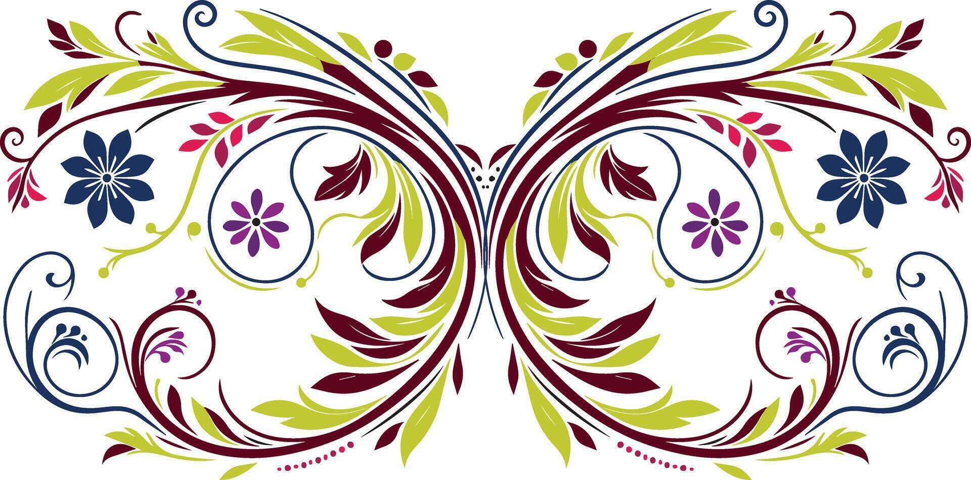 Intricate Floral Vine Pattern Design with Botanical Elements for Elegant Fabrics, Wallpapers, and Home Furnishings vector