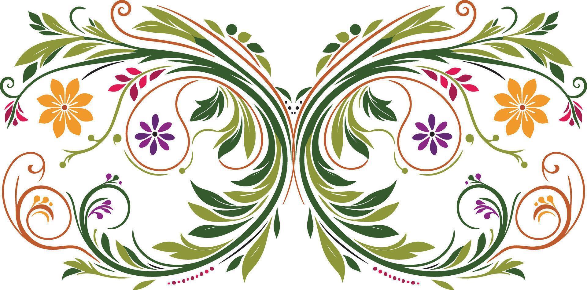 Elegant Floral Vine Pattern Design with Intricate Detailing for Sophisticated Fabric, Wallpaper, and Home Decoration vector