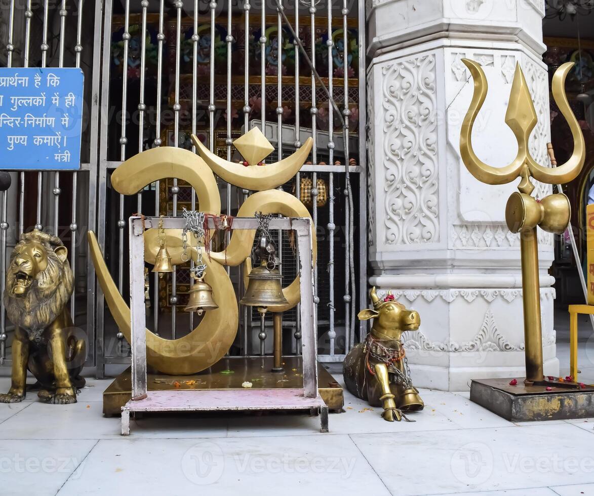 Big symbol of OM near Delhi International airport, Delhi, India, Om big symbol inside temple at main highway Mahipalpur, Delhi photo