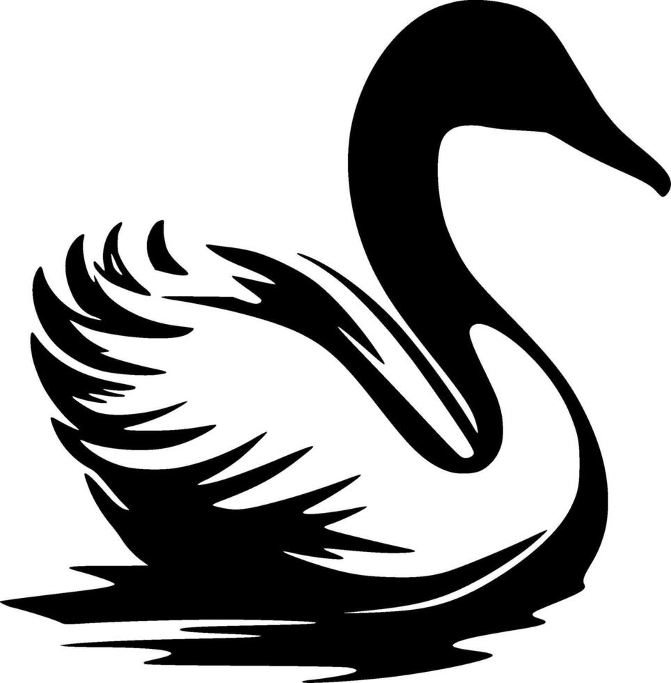 Swan, Minimalist and Simple Silhouette - illustration vector