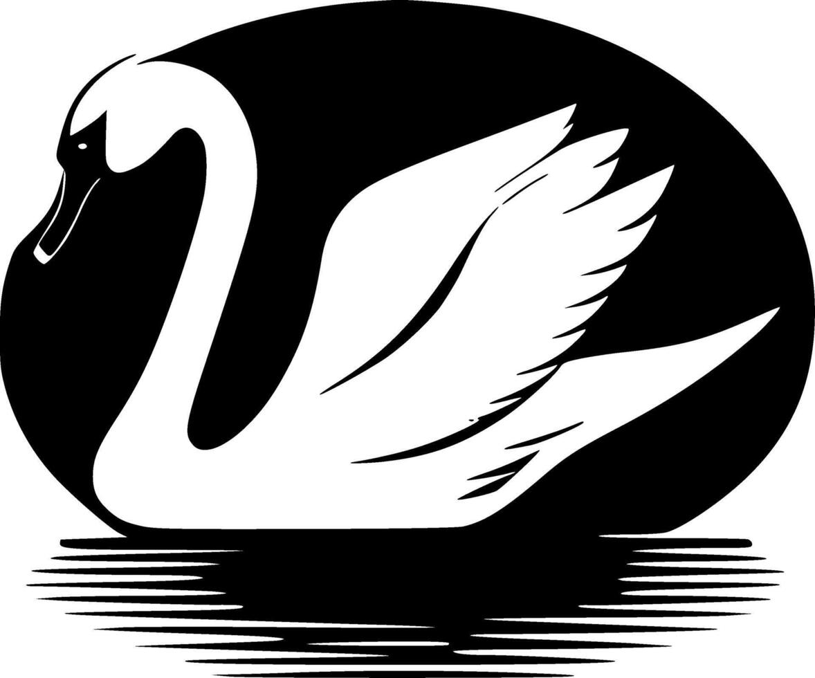 Swan - Black and White Isolated Icon - illustration vector