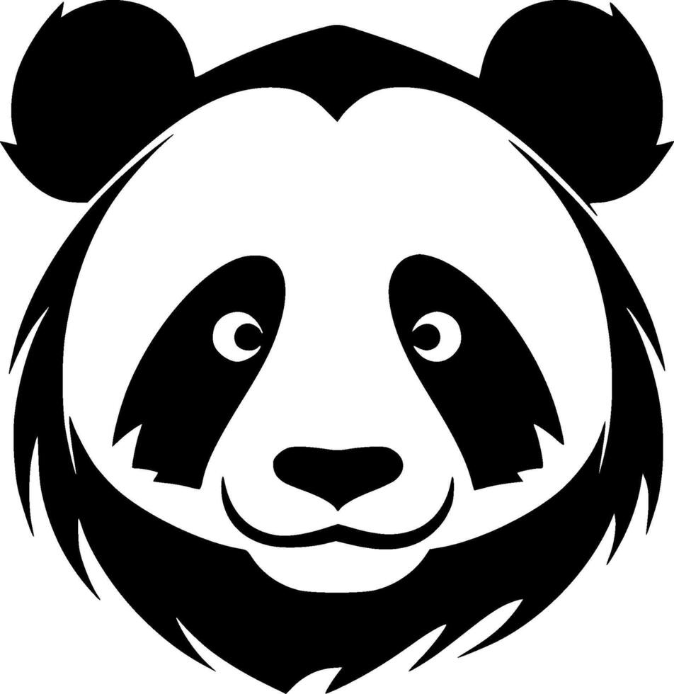 Panda - Black and White Isolated Icon - illustration vector