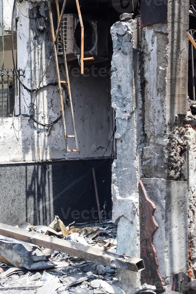 Fire breakout at childcare hospital at mid night when oxygen cylinder blasts in East Delhi, India, Fire at hospital where entire hospital destroyed photo