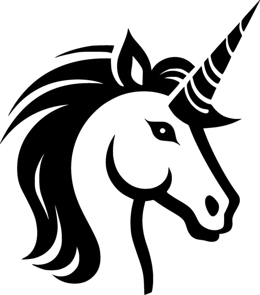 Unicorn - Black and White Isolated Icon - illustration vector