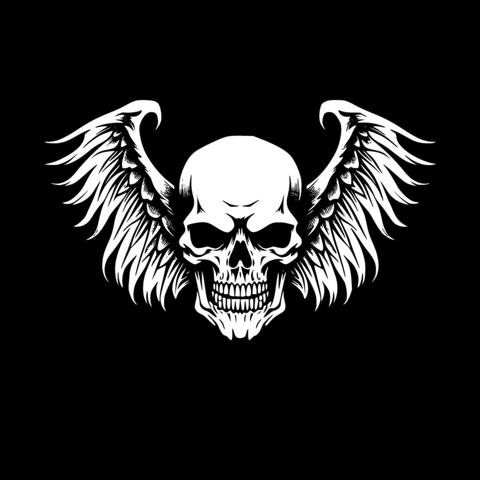 Skull - Black and White Isolated Icon - illustration vector