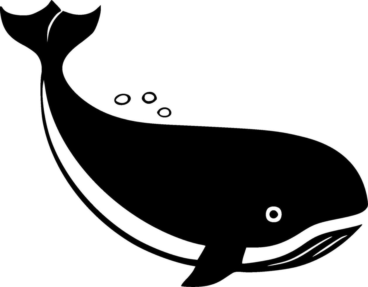 Whale - Black and White Isolated Icon - illustration vector