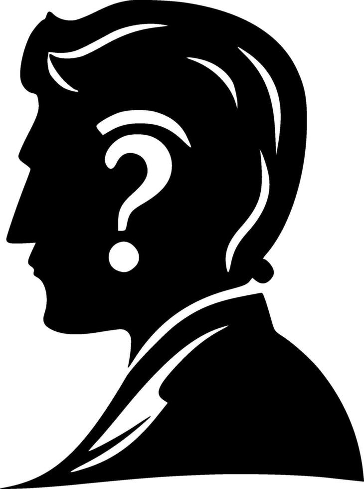 Question, Minimalist and Simple Silhouette - illustration vector