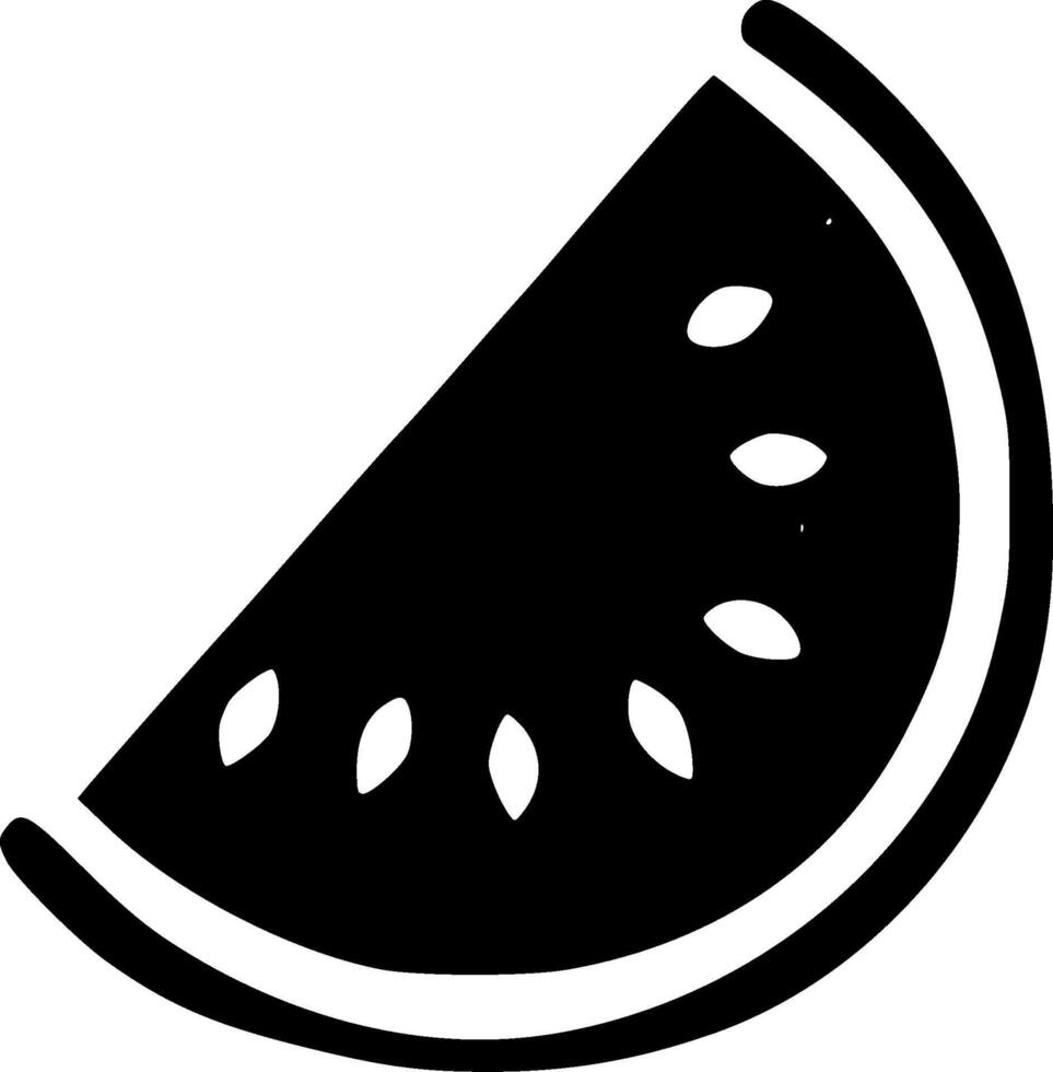Watermelon - Black and White Isolated Icon - illustration vector