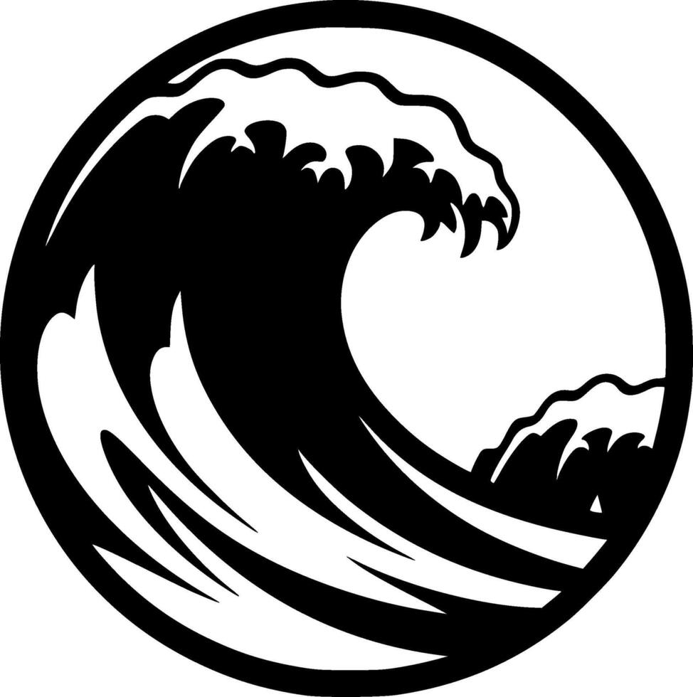Wave, Minimalist and Simple Silhouette - illustration vector