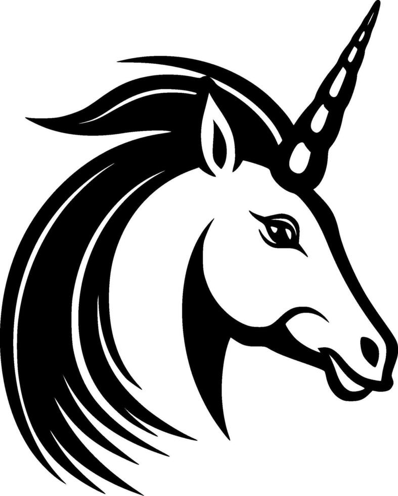 Unicorn, Black and White illustration vector