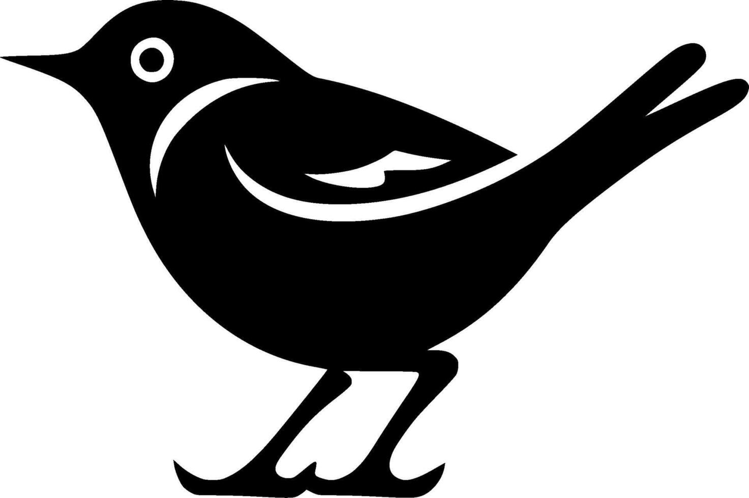 Robin Bird, Minimalist and Simple Silhouette - illustration vector