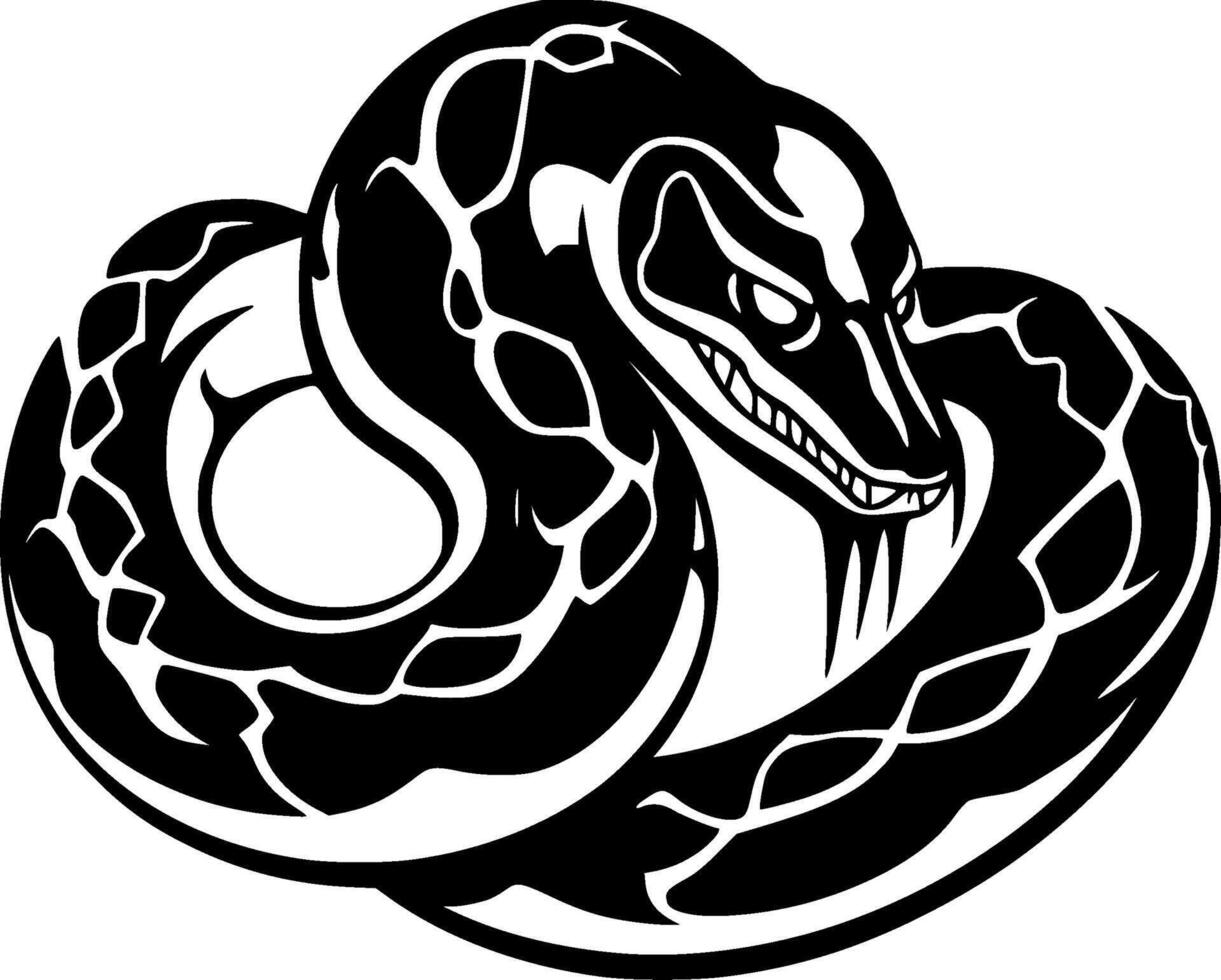 Snake - Black and White Isolated Icon - illustration vector