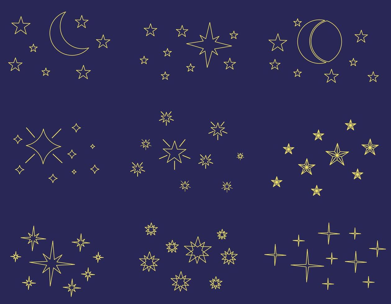 Cosmic magic. Stars in the sky on a blue background. vector