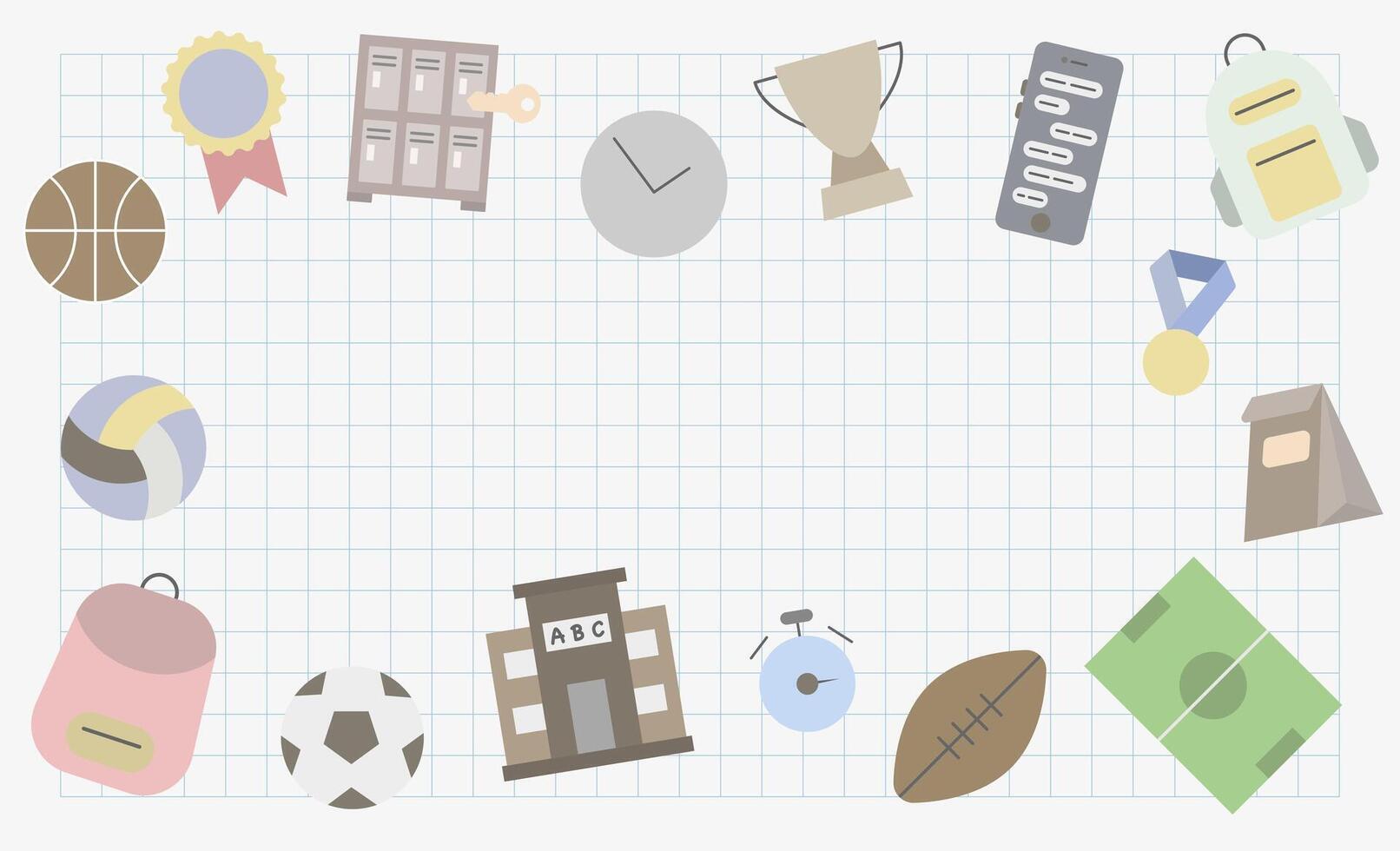 School education. Colored school icons. School supplies icons collection. vector