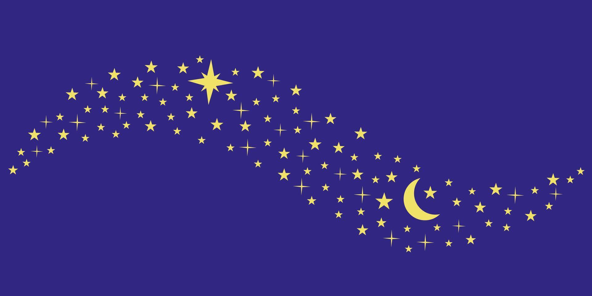 Starry sky on a blue background. Magic space sky, abstract ornament. vector