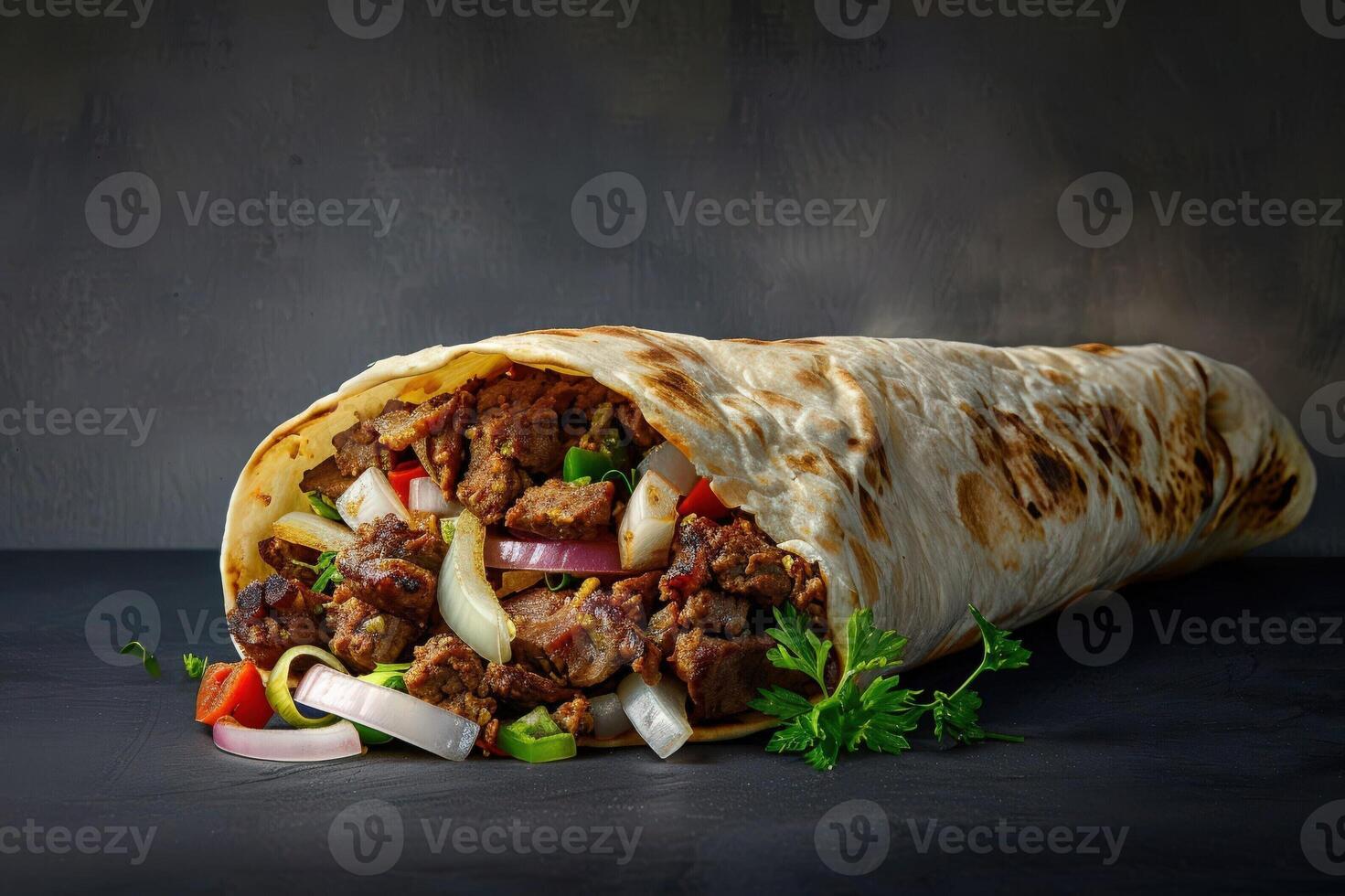 Close-up shot of fast food items. Beautiful simple AI image photo