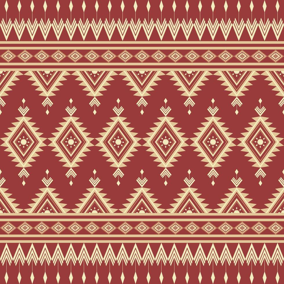 Red and yellow Ethnic Patterns Embroidery seamless. vector
