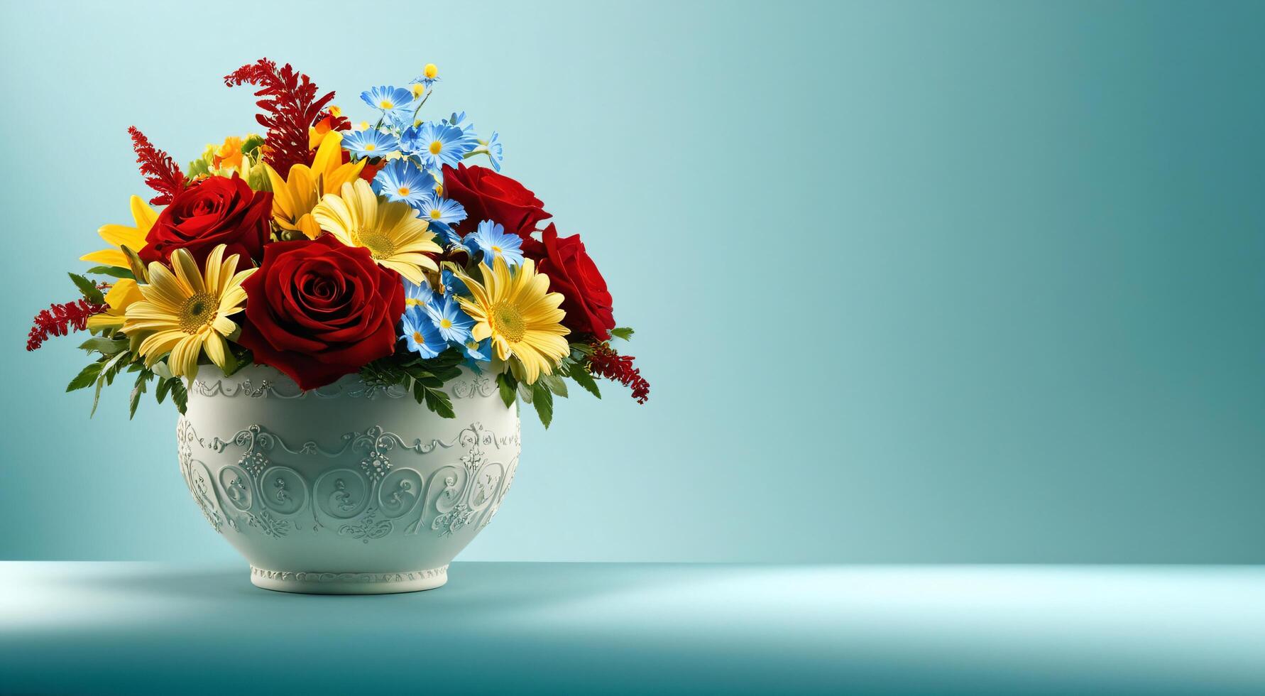 flower pot background with empty space photo
