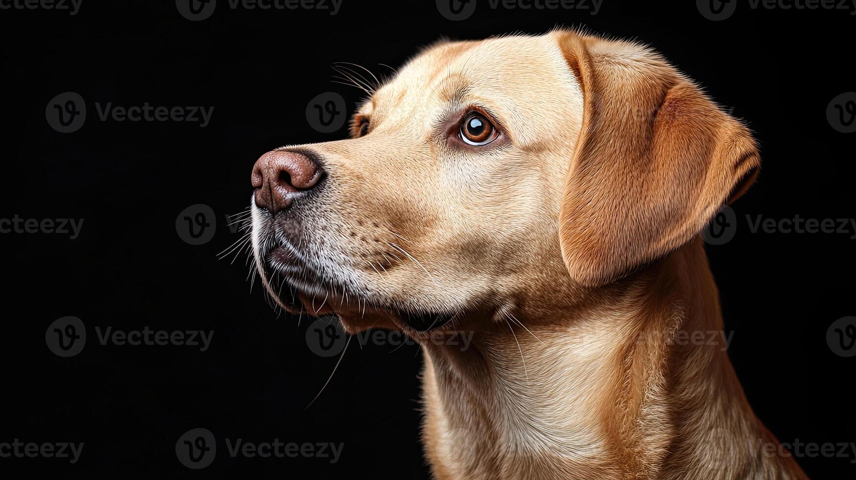 Labrador Retriever dog isolated on black background photo