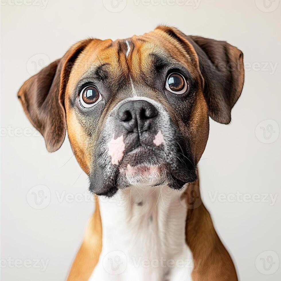 Boxer dog isolated on white background photo