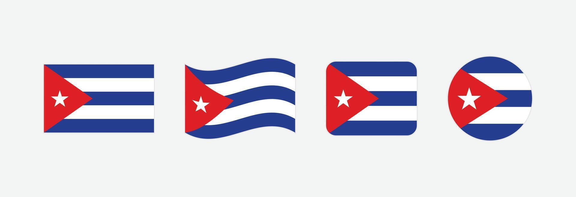 Cuba flag. Set of Cuba Flags Collection. vector