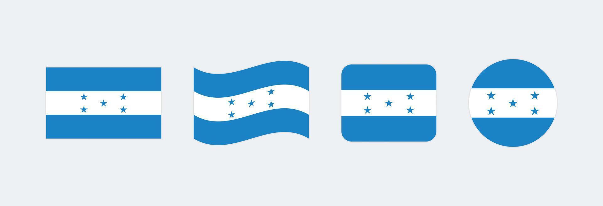 Honduras flag. Set of Honduras Flags Collection. vector