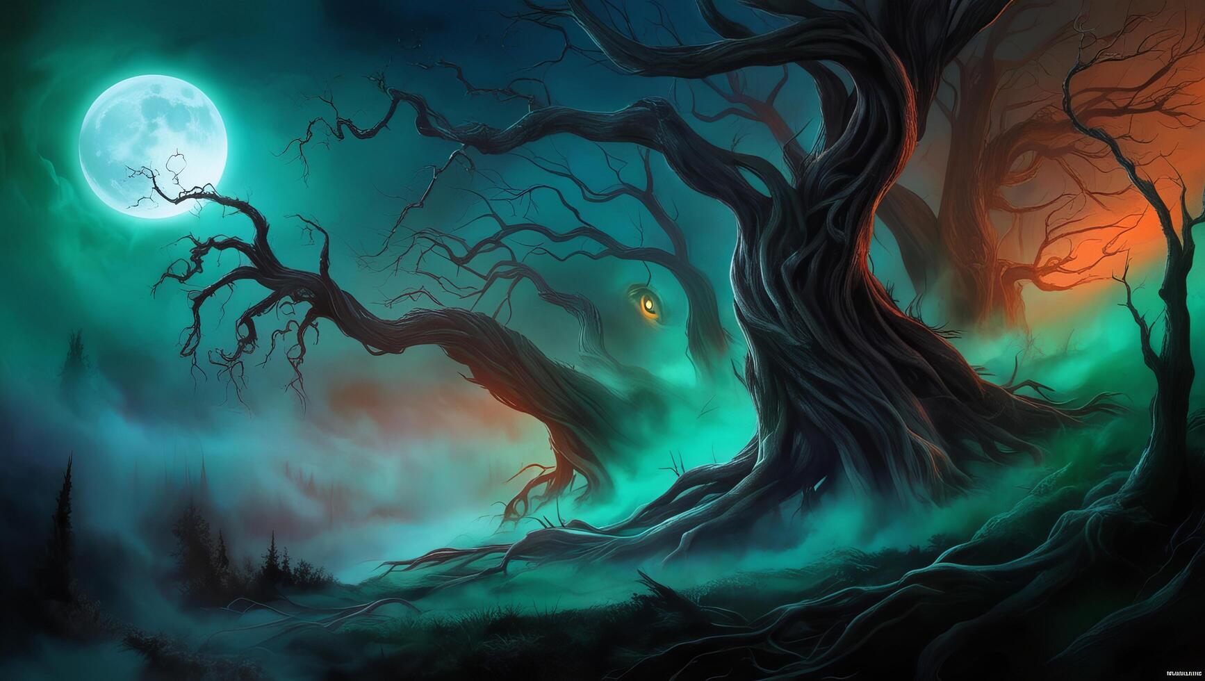 Haunting Mystical Forest A Stock Photo Capturing the Essence of Fear