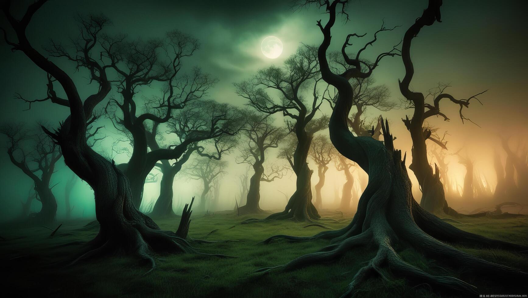 Haunting Mystical Forest A Stock Photo Capturing the Essence of Fear