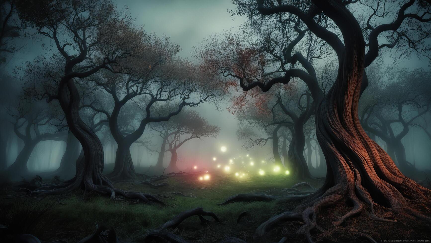 Haunting Mystical Forest A Stock Photo Capturing the Essence of Fear