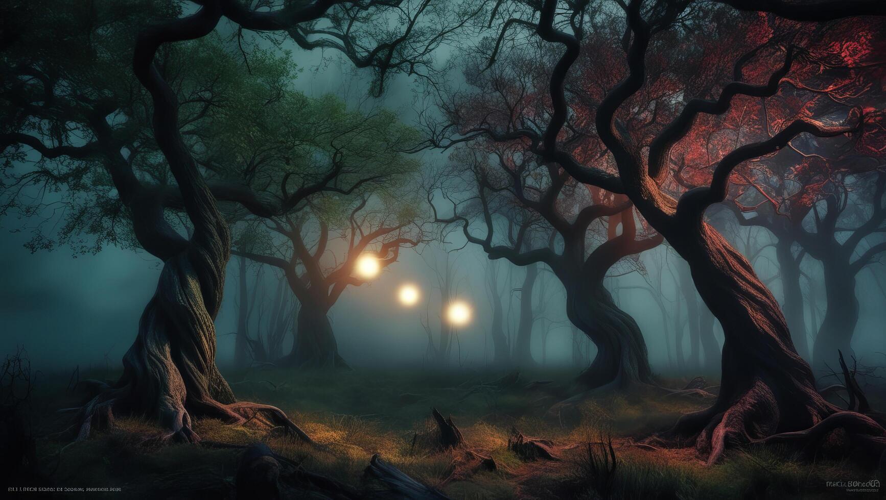 Haunting Mystical Forest A Stock Photo Capturing the Essence of Fear