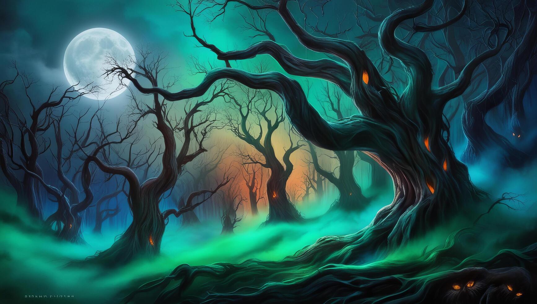Haunting Mystical Forest A Stock Photo Capturing the Essence of Fear