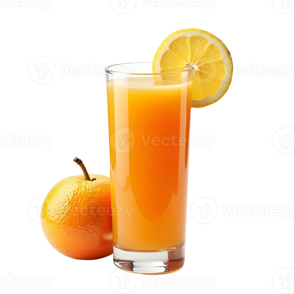 orange juice on glass isolated transparent background png