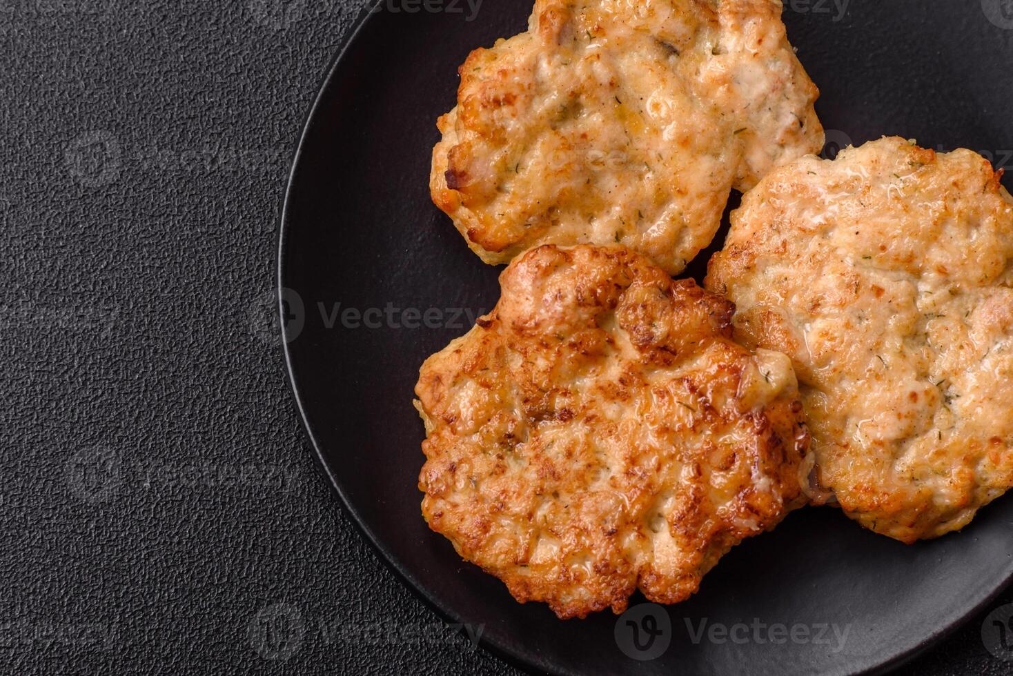 Delicious fried pork or chicken chops breaded with salt and spices photo