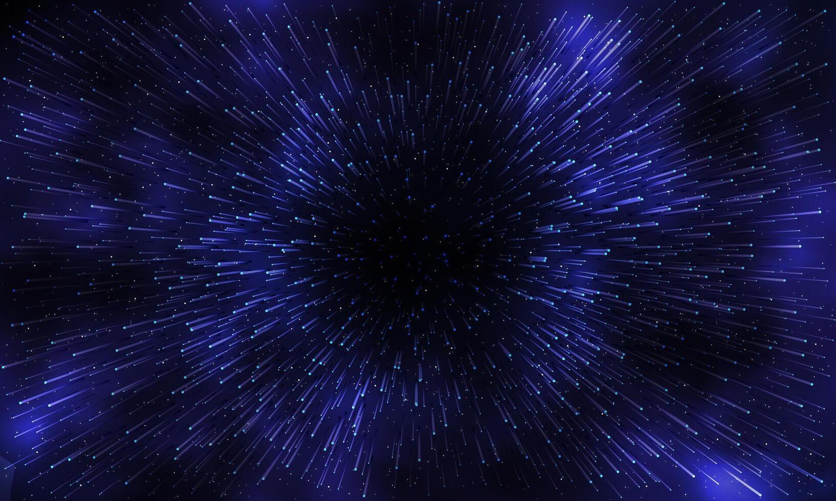 Abstract blue night sky star zoom speed space galaxy background vector