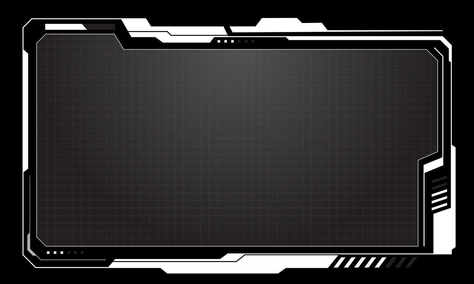 Hud frames white grey user interface elements design modern technology futuristic control panel screen digital hologram window gaming menu touching cyber monitor set on black background vector