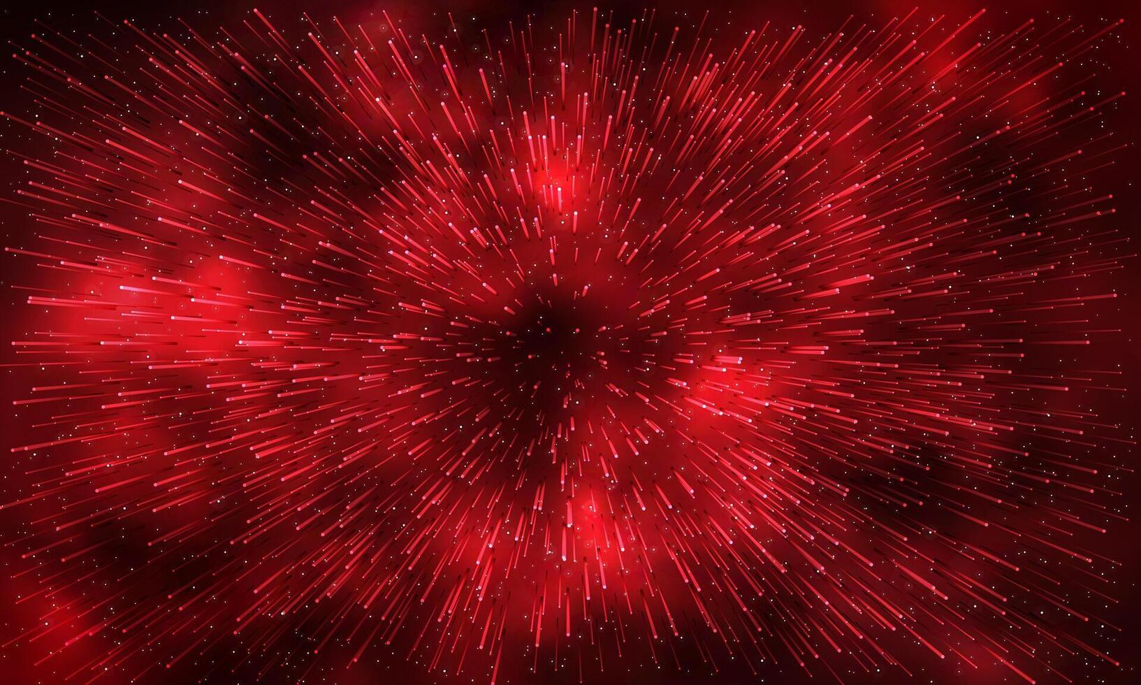 Abstract red night sky star zoom speed space galaxy background vector