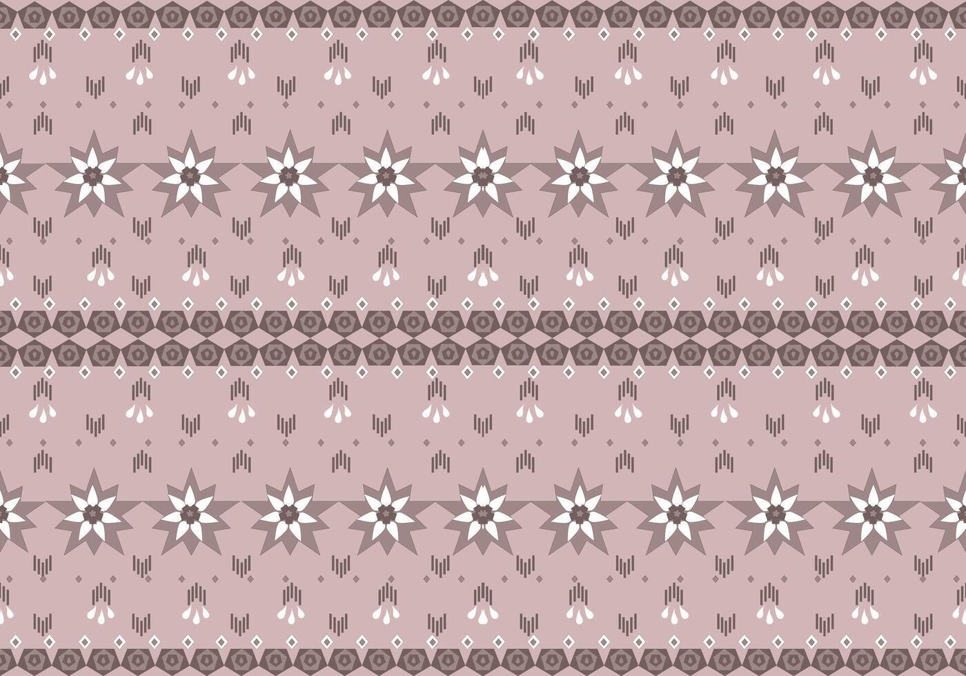 Fabric ikat with flowers pattern vector