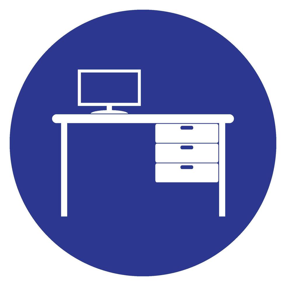 office desk logo design vector