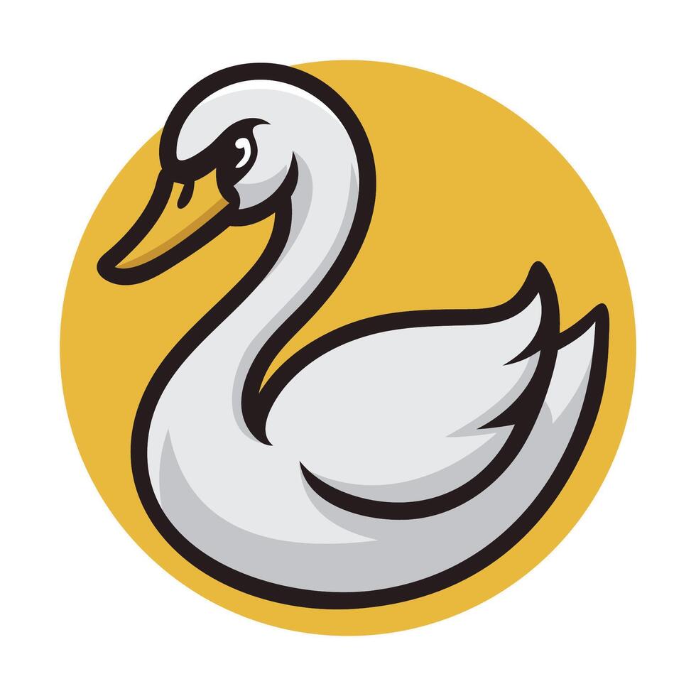 Swan Mascot Logo Illustration. vector