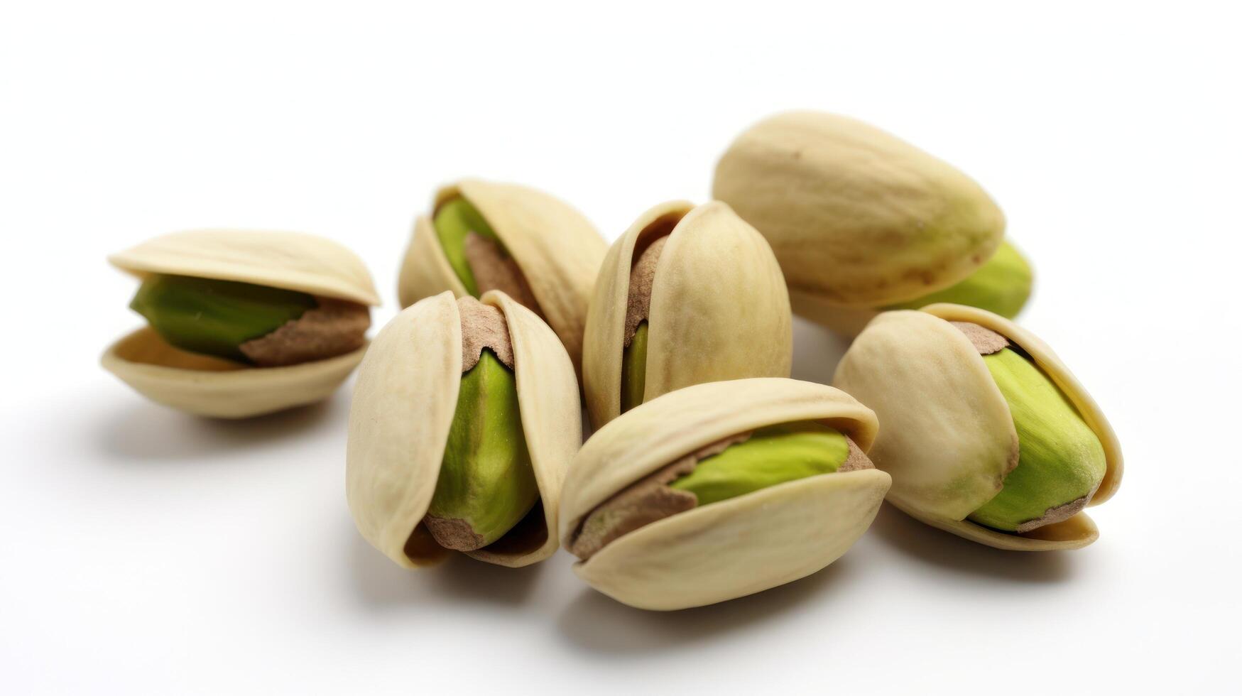 Pistachios on white background photo