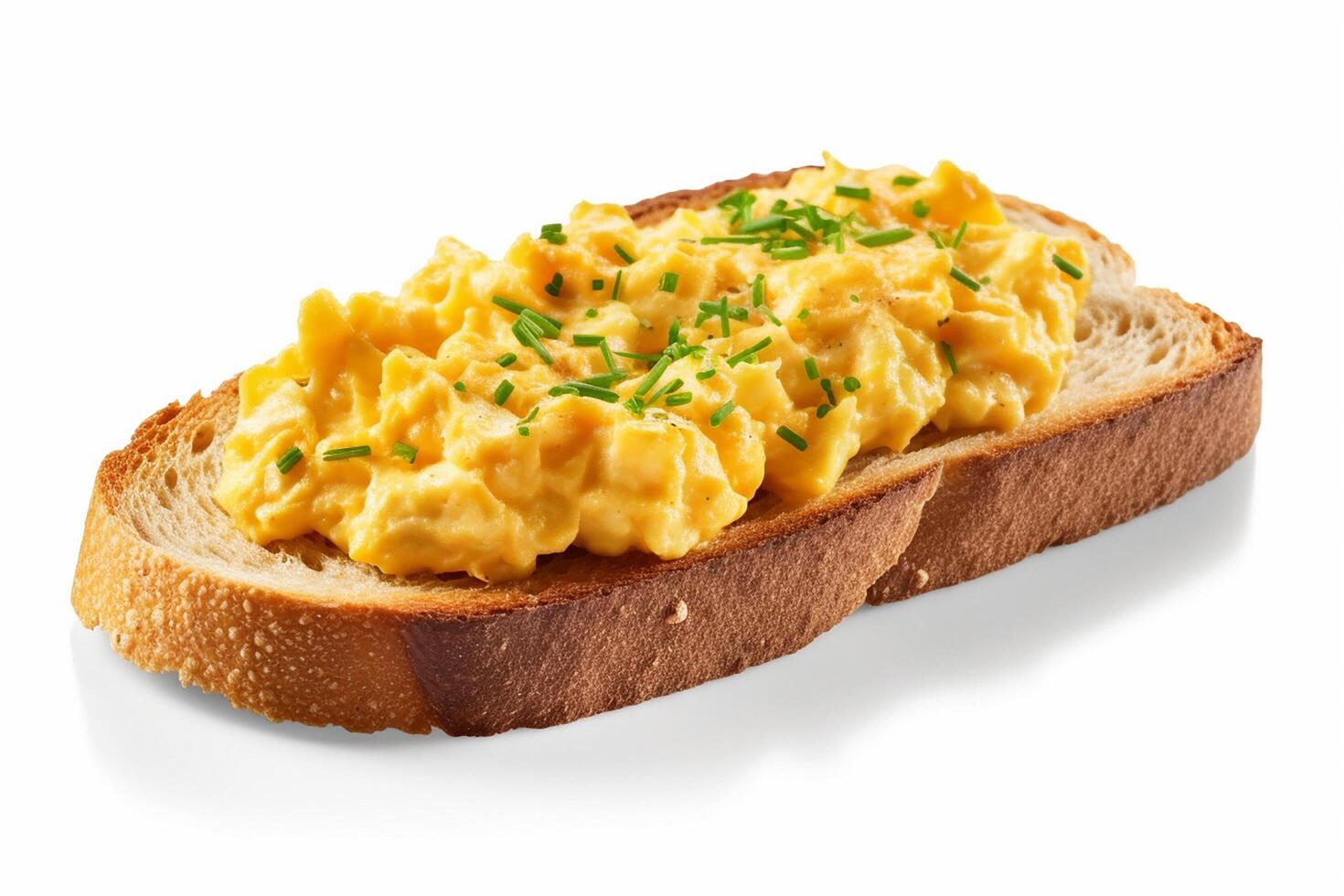 Scrambled eggs on toast photo