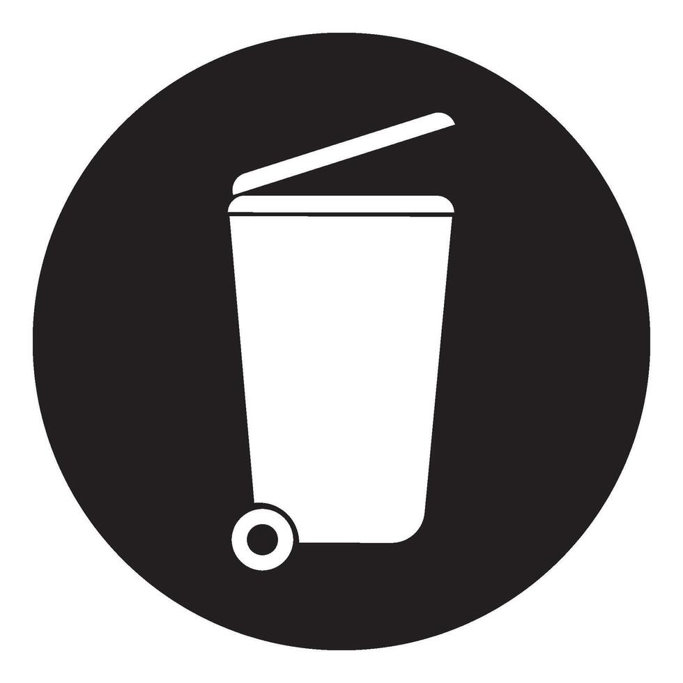 plastic trash can icon vector