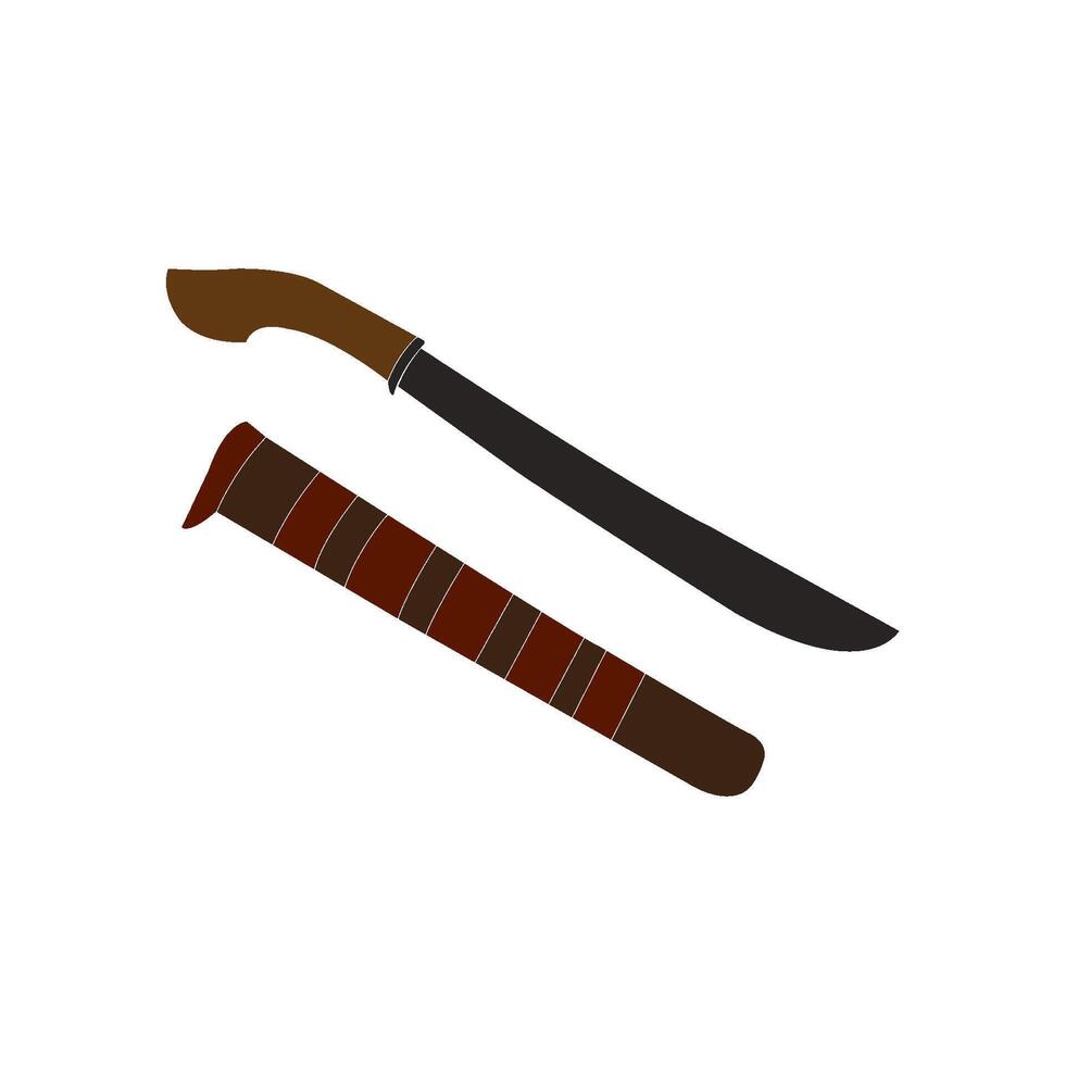 simple design of machete and sheath icon vector