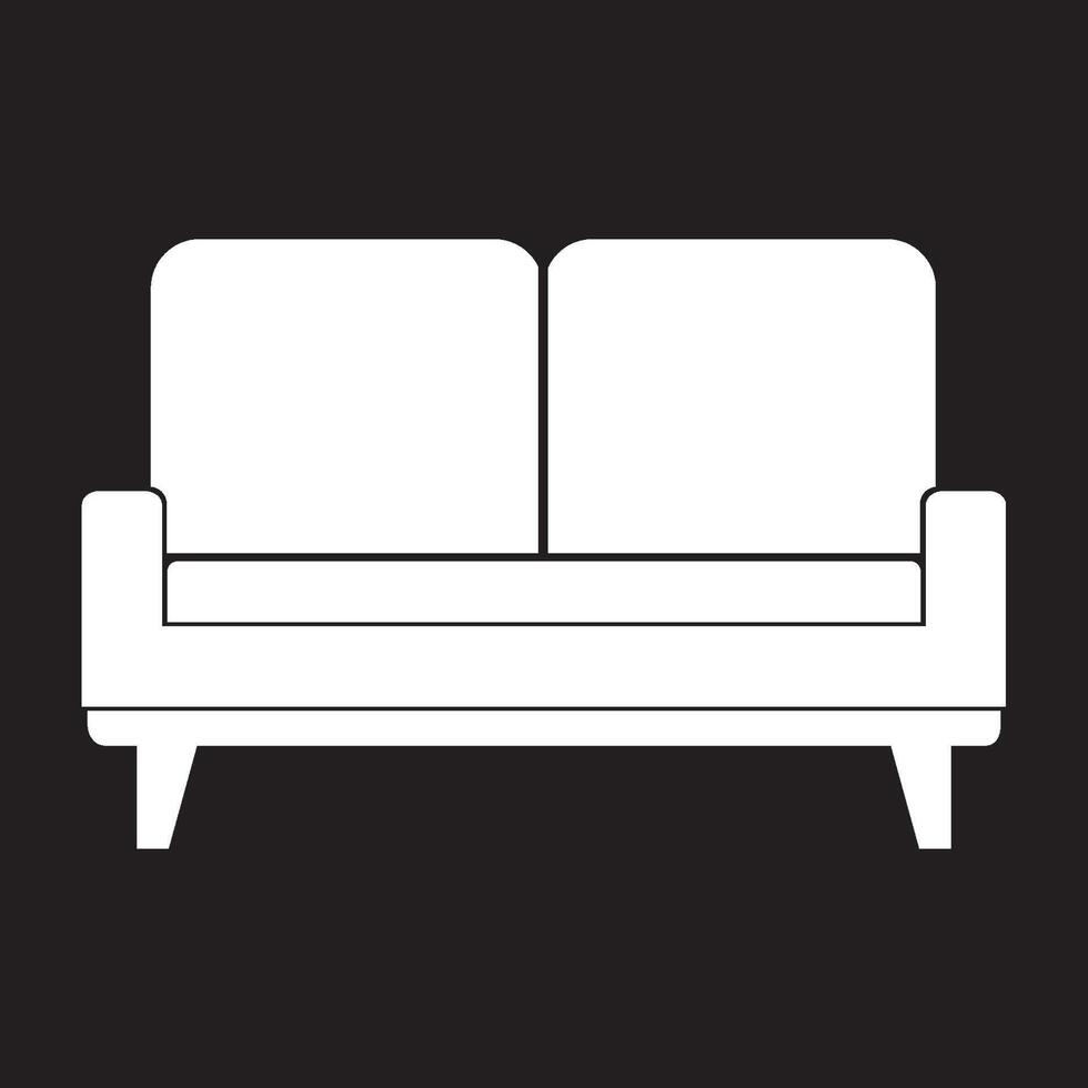 sofa chair logo on black background vector