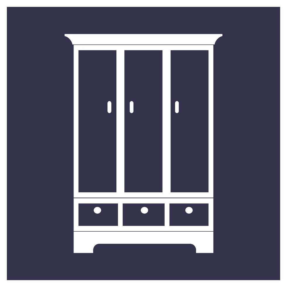 wooden wardrobe icon vector